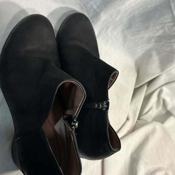 Dansko Raina Ankle Boots Black Nubuck Leather Comfort Block Heel Zip US 8.5-9 - Picture 13 of 15